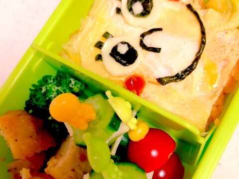 ◆スポンジボブのオムライス◆キャラ弁、子ども喜ぶ